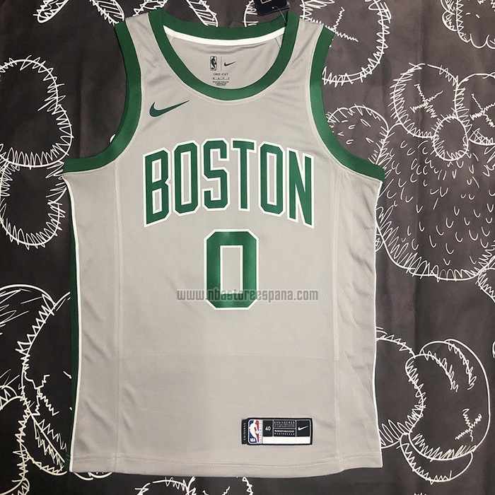 Camiseta Boston Celtics Jayson Tatum NO 0 Ciudad 2018-19 Gris